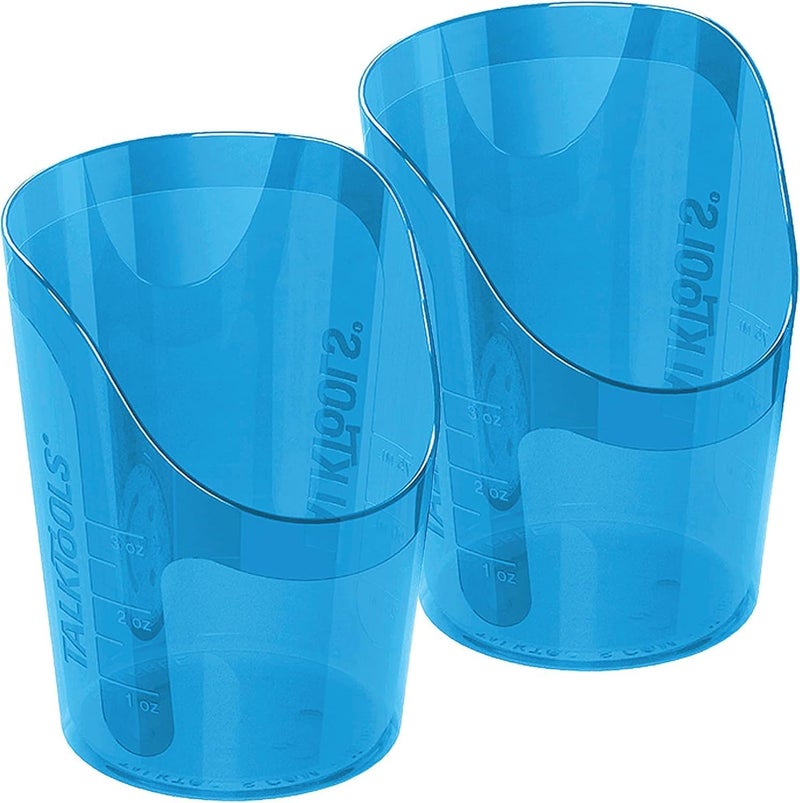 TalkTools Cut Out Cups - Motor and Coordination Support | Drinking Glass for Stable and Fixed Position | Special Drinking and Therapy Training Cup | Easy to Grip and Sipping | 3 oz Blue (2 Pk) - Image 1